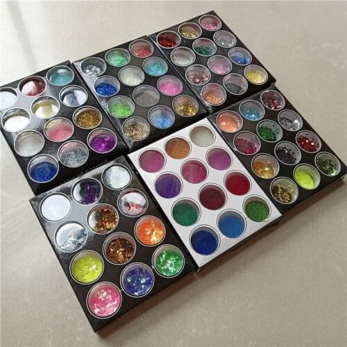 24/45/72 Colors Set DIY Flash Diamond Glitter Powder for Temporary Tattoo Kids Face Body Nail Painting Decorate Christmas Art