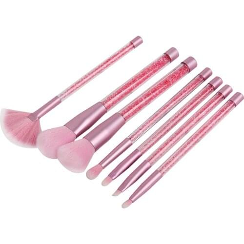 Glitter Diamond Crystal Handle Makeup Brushes Set 1/ 7pcs Face Make Up Powder Foundation Eye Shadow Blush Makeup Brush Kit T080