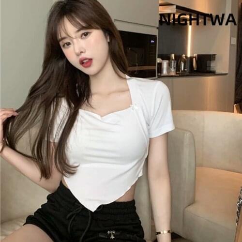 Женские короткие футболки NIGHTWA China At AliExpress