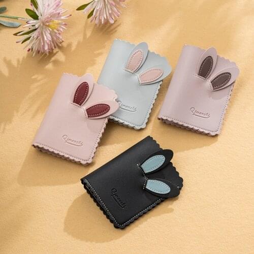 2019 New Kawaii Women Wallets Lovely Rabbit Card Holder Small Wallet Womens Short Design Purse Girls Wallet Cash Holder