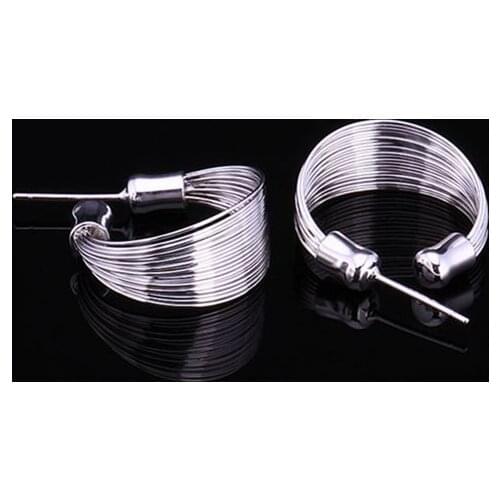 Wholesale High Quality Jewelry silver plated Multi-Line Earrings for Women best gift SMTE005