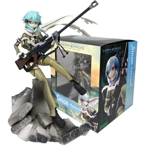 PVC Anime SAO Phantom Bullet Sinon Action Figure 1/8 Scale Sit Sword Art Online GGO Pre-painted Model Toy Collectibles Gift