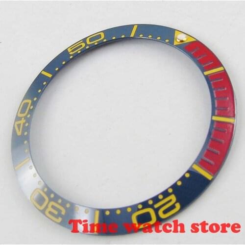 Luxury Quality Solid 38mm Red blue luminous ceramic bezel bezel insert fit for 40mm SUB mens watch B537