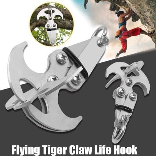 Stainless Steel Survival Folding Gravity Hook Multifunction Grappling Hook for Outdoor Hunting Tree Mountain Climbing SAL99
