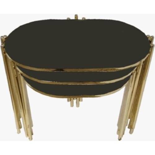 Modern Santıno Metal Foot 3'lü Zigon coffee tables table basse furniture living room table