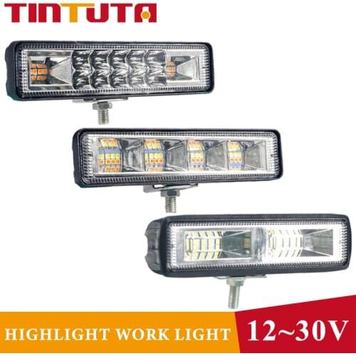 72W Led bar Double color 9-30V 6 inch 24 Led lights For car Off road Flood Light Bar For Car Boat Truck Suv 4x4 Work Light