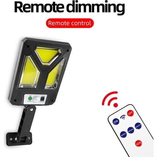 COB Solar Light Human Body Sensor LED Solar Lamp Waterproof Outdoor Light Smart Remote Control Lamp Garden Street Wall Light