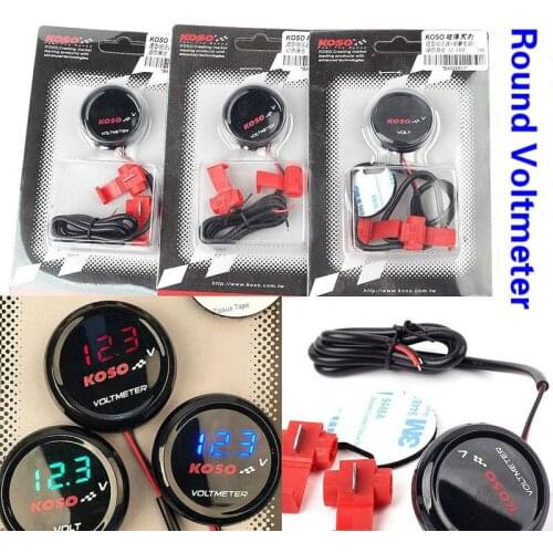 Motorcycle Round Voltmeter 9-150v Motorcycle Modified Voltage Display Table Universal Electric Wide Voltage Fit for 9-150V