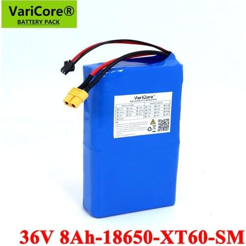 VariCore 36V 8Ah Lithium Battery Pack 18650 42V High rate 20A BMS for Balancing scooter E-bike lawn mower Aircraft carrier