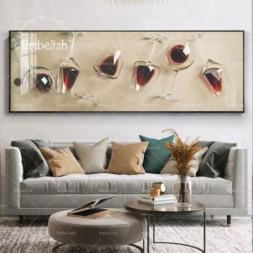 Wine Bar Rose And Glass Modern Kitchen Home Decor Pictures Wall Art Posters Dinning Room Artworks HD Spray On Canvas Paintings