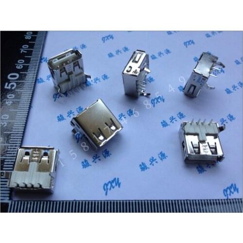 [VK] USB female mouth A female USB socket 90 degrees bend needle USB - type A mother full copper base 90 degree turn