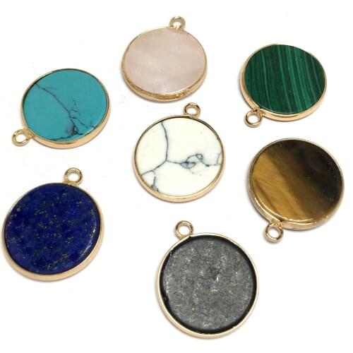 Natural Stone Jewelry Wholesale Natural Stone Pendants Charms for Jewelry Making Quartz Necklace Pendants 20x25mm