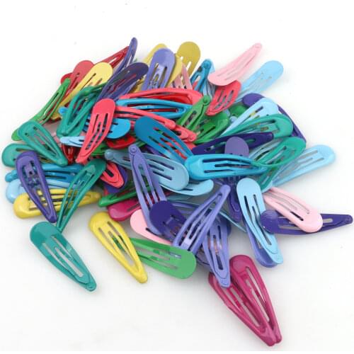 20Pcs 5cm Snap Hair Clips For Hair Clip Pins BB Hairpins Color Metal Barrettes For Baby Children Women Girls Styling Accessories