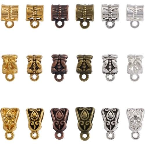 270pcs Vintage Tibetan Style Alloy Hanger Links Connectors Charm Bail Beads Pendant Clasps for Necklace Bracelet Jewelry Making