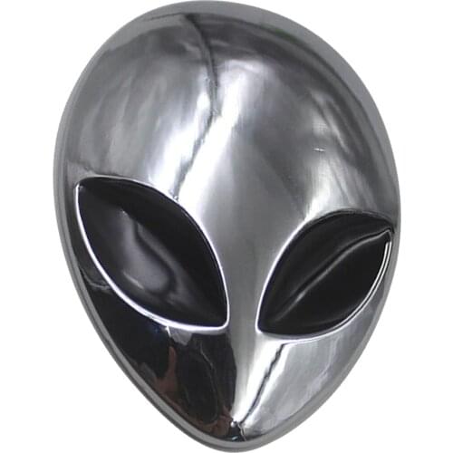 1 Pcs 3D Alien UFO Car Motorcycle Sticker Emblem Badge Car Styling Sticker Personality DIY Chrome Metal Car Stickers Accessories