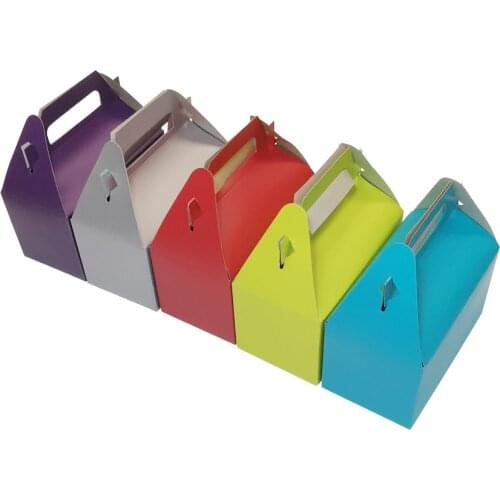 10pcs/lot Black silver pink purple green Paper Gift Box Cardboard Package Wedding Gift Candy Cake Boxes With Handle