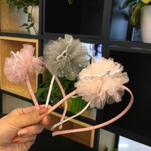 12pcs Fashion Royal Tiara Floral Lace Hairbands Glitter Gauze Rhinestone Crown Hair Sticks Headbands Princess Hair Accessories