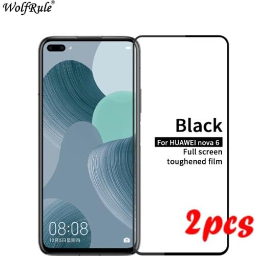 2PCS Tempered Glass For Huawei Nova 6 Glass 9H Full Glue Glass for Huawei Nova 6 Screen Protector For Huawei Nova 6 Glass 6.57
