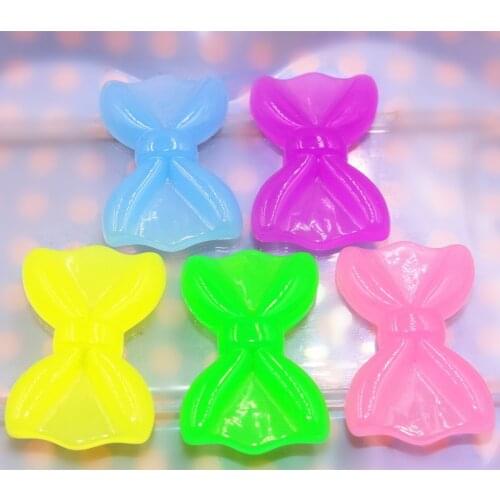 20pcs/lot kawaii flat back resin jelly bow resin cabochons accessories 44*28mm