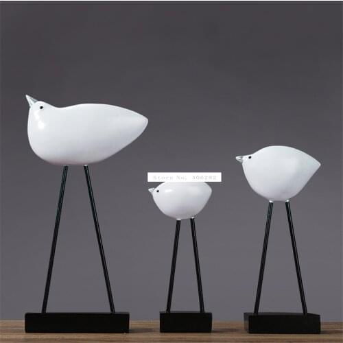 1Set 3pcs European Resin Bird Figurines Living Room Animal Statue Decoration Modern Wedding Gift Home Cabinet Accessories