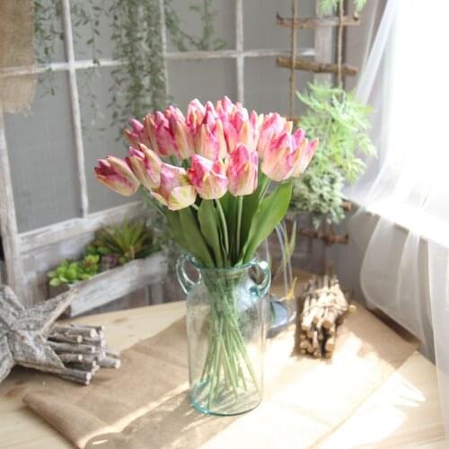 5 Pcs/lot Latex Large Tulip Artificial Flowers Branch for Hotel Home Garden Decoration Wedding Display Fake Flower Wreath Tulip