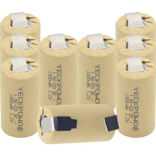 NICD 1300mAh akkus 1.2V sub C battery SC batteries akkumulator nickel sheets rechargeable for makita real capacity as declared