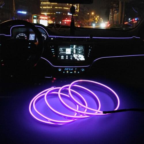 Car Night lights Led Decorative Lamp EL Wiring Neon Strip For Auto DIY Novelty Lighting Light USB Party Atmosphere 1M/2M/3M