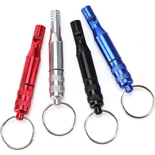Alloy Aluminum Keychain Emergency Survival Waterproof Whistle Camping Hiking Whistle Key Chain For Camping Hiking Outdoor