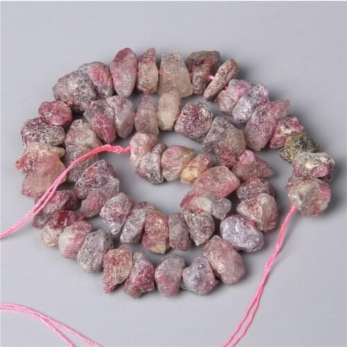 10-13mm Natural Real Red Tourmaline Stone Beads Irregular Semi-precious Stones Minerals Crystal Nugget Accessories For Jewelry