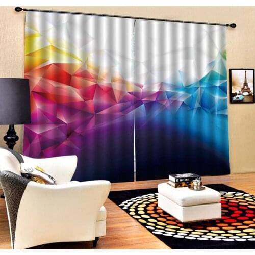 Color geometric curtains Luxury Blackout 3D Window Curtains For Living Room Bedroom Customized size