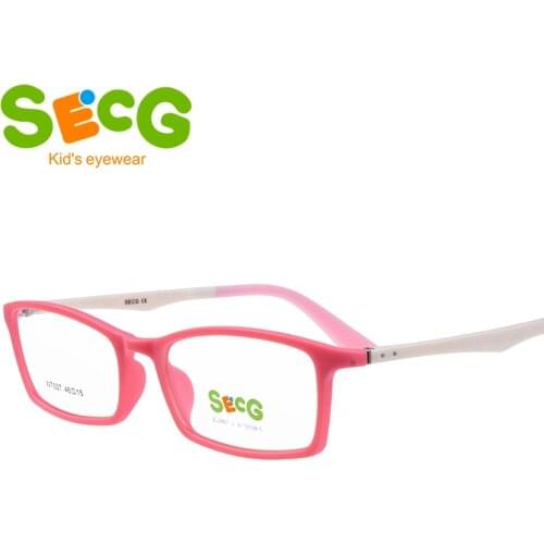 SECG Spring Hinge Slim Ultralight Children Glasses Frame Flexible Optical Silicone Kids Glasses Prescription Spectacles Lunettes