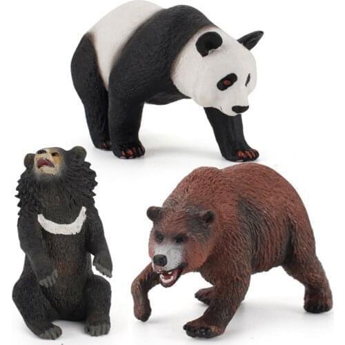 Wild Animal Model Simulation Decoration PVC Panda Bear Figurine Toy Gift for Home Decor Tabletop Ornaments