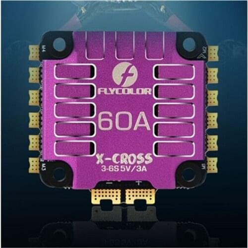 Flycolor X-Cross 60A BLheli_32 3-6S 4in1 Brushless ESC w/ 5V BEC Output STM32F0 Processorfor RC Drone FPV Racing