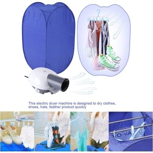 New Portable Electric Clothes Drying Machine Fast Dryer Folder Dryer Bag Home Comes With Hangers And Brackets US Plug