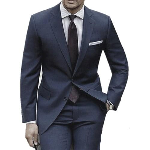 New Men Suits 2 Pieces Business Suit Blazer Peak Lapel Groomsmen Formal Wedding Occasion Party Suits ( jacket Pants )