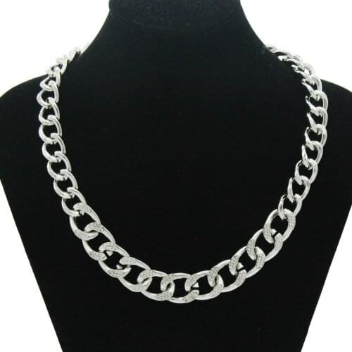 Hip Hop Full Iced Out Paved Rhinestone Choker Miami Adjustable Cuban Chain Rapper Necklaces For Men Women Jewelry