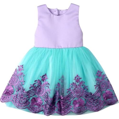 Sleeveless Baby Girls Dress Lace Bow Hollow Back Flower Tulle Pageant Party Princess Formal Gown Tutu Prom Dress 6M-5Y