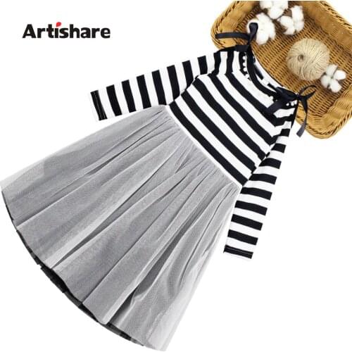 Dresses For Girls Pearls Party Dress For Girls Striped Kids Girl Dresses Mesh Childrens Clothing 6 8 10 12 14