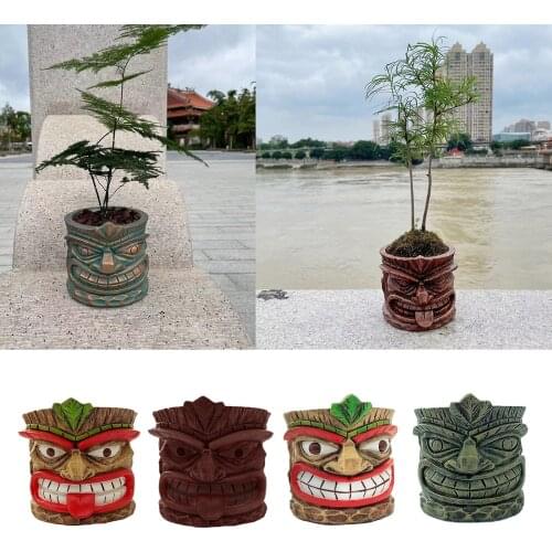 Resin Portrait Planter Statue Succulent Flower Pot Office Figurine Decor Unique Resin Garden Succulent Bouquets Decoration