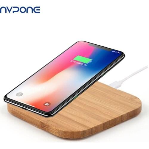 Portable Qi Wireless Charger For iPhone 12 11 8 8Plus X Slim Wood Wireless Induction Phone Charging Pad For Samsung S6 S7 S9 S8
