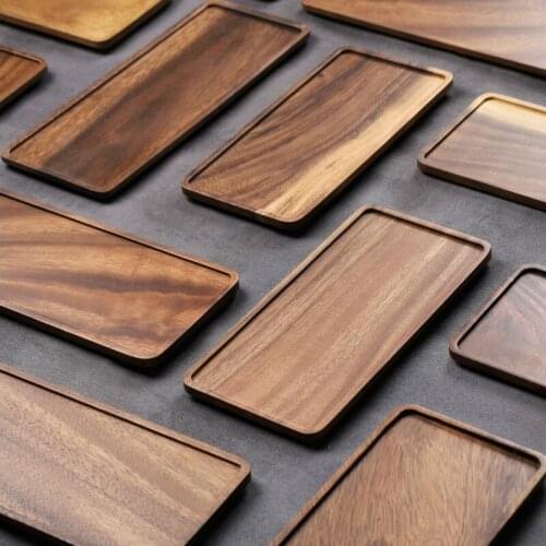 Acacia Rectangle Wooden Tea Tray Serving Table Plate Snacks Food Storage Dish for Hotel Home Serving Tray ZM1018