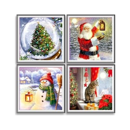 Christmas Gift Diamond Painting Santa Claus Tree Full Square 5D Diy Diamond Embroidery Cross Stitch Xmas Decor For Home