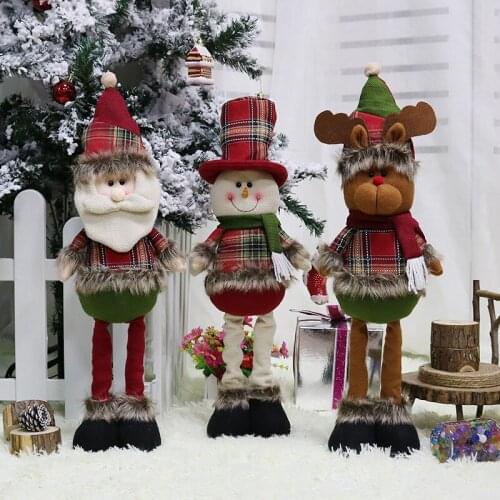 Christmas Decoration Retractable Doll Ornaments Elderly Snowman Elk Doll Retractable Doll Christmas Gift