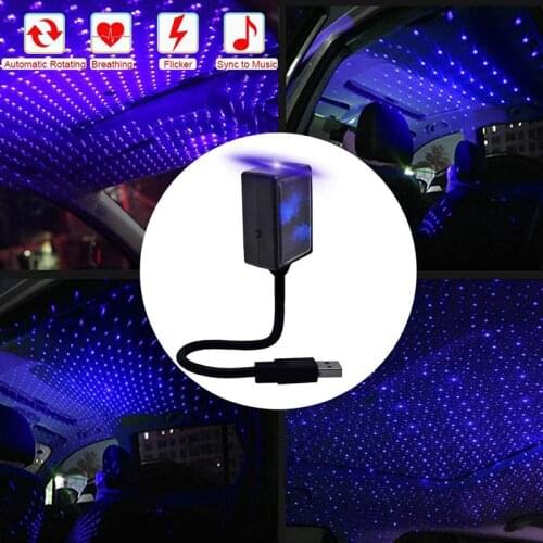 USB Car Interior Atmosphere Starry Sky Lamp Ambient Star Light LED Projector