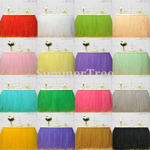 100cm x 80cm Tulle Table Skirt Wonderland Table Tutu Skirting Wedding Birthday Baby Shower Party Decoration