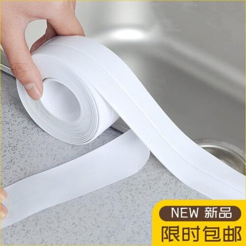 Bathroom Shower Sink Bath Sealing Strip Tape White PVC Self Adhesive Waterproof Mouldproof Wall Sticker For Kitchen