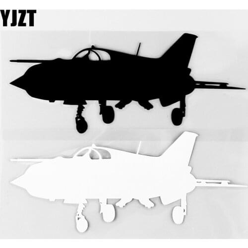 YJZT 15.6×6.5CM Airplane Vinyl Decal Body Decoration Cool Aircraft High Quality Car Stickers Black / Silver 10A-0643