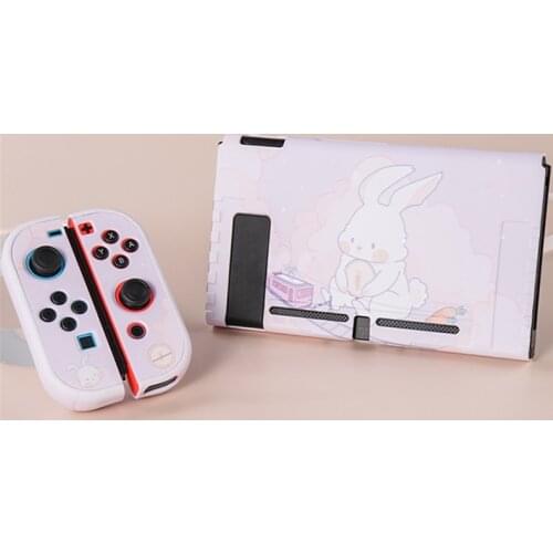 For Nintendo Switch Protective Case Cover Shell Cute Rabbit Pink Hard Cover Back Grip Case for Nintend Switch Game Accessories