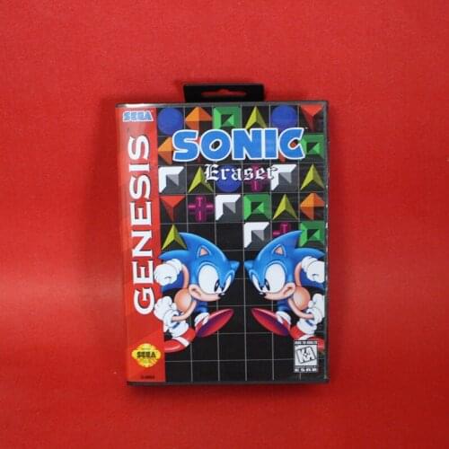 Sonic Eraser 16 bit MD Game Card For Sega Genesis Mega Drive With Retail Box