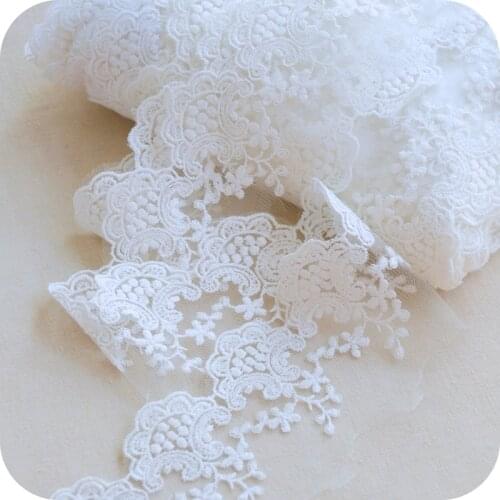 15yards/lot off white net yarn embroidery exquisite lace wedding/evening skirt accessories material